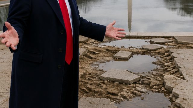 Trump Deflects Blame for Reflecting Pool's Deterioration