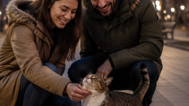 Adorable Cat Chooses Couple During Evening Walk, A Heartwarming Encounter | semibola77 slot, burdah 