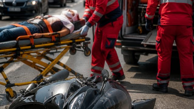 Motorcycle Accident in Skopje: Rider Hospitalized After Collision